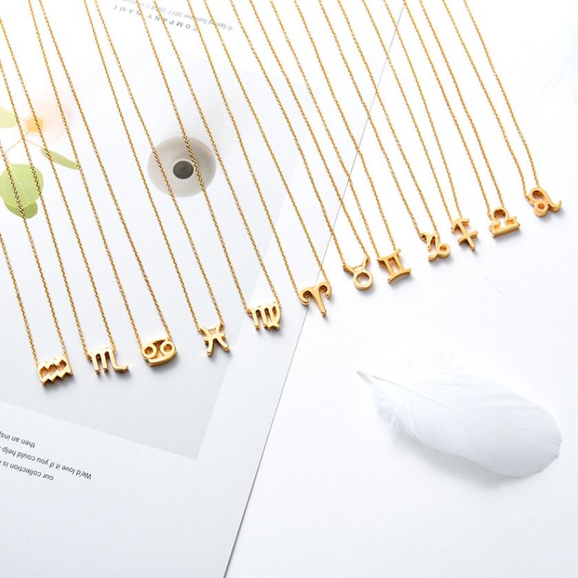 Gold Silver Stainless Steel Star Zodiac Sign Neckless 12 Constellation Pendant Necklace Women Gold Chain Necklace Men Jewelry gift
Gold Silver Stainless Steel Star Zodiac Sign Neckless 12 Constellation Pendant Necklace Women Gold Chain Necklace Men Jewelry gift