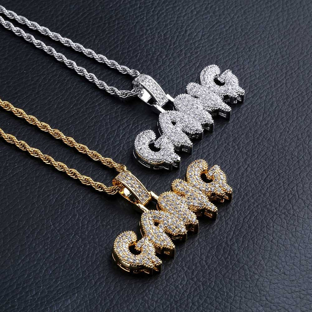 Letters Pendant Necklaces Jewelry Luxury Fashion Bling Zircon Micro Paved 18K Gold Plated GANG Exquisite Hip Hop Necklaces Wholesale LN140
Letters Pendant Necklaces Jewelry Luxury Fashion Bling Zircon Micro Paved 18K Gold Plated GANG Exquisite Hip Hop Necklaces Wholesale LN140