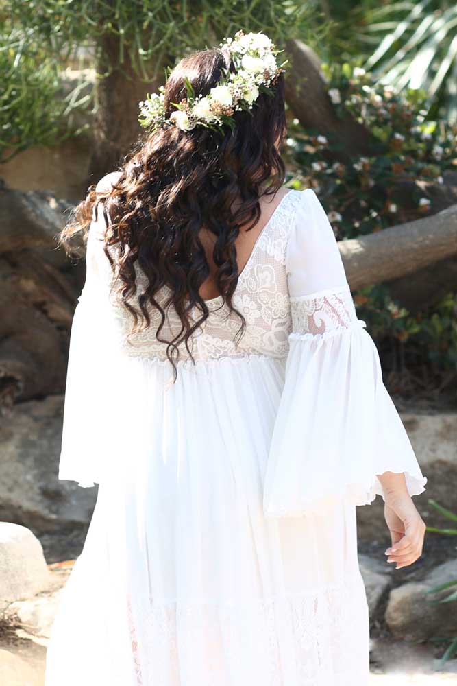 elegant boho wedding dresses plus size v neck lace chiffon sweep train bridal gowns long sleeves beach wedding dress