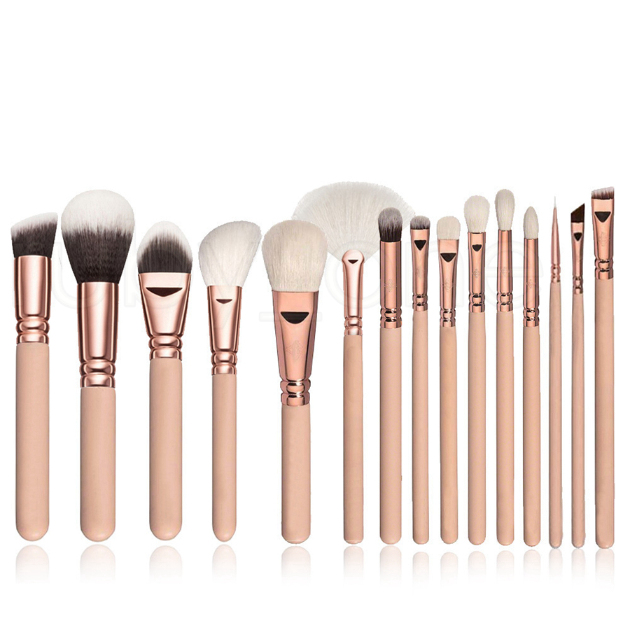 Wood Handle Makeup Brushes Set Professional Powder Foundation Eyeshadow Eyebrow Eyelash Brush Kits With Bag Juego De Brochas De Maquillaje Con De Made