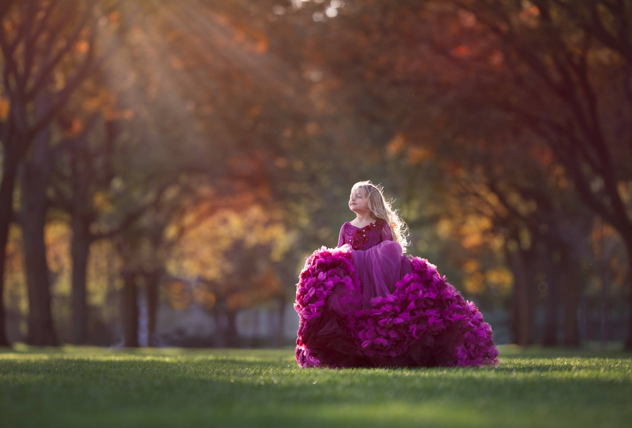 Newest Ball Gown Flower Girl V Neck Long Sleeve Tulle Lace Tiers Wedding Dress Floor Length Girl's Birthday Part 0431