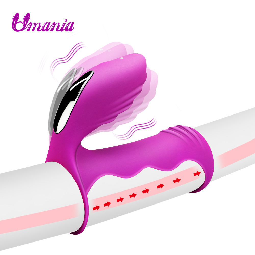 Male Penis Extender Enlarger Sleeve Vibrator Clitoris Stimulator Vibrating Chastity Cage Masturbator Sex Toys For Men Couples Y190124