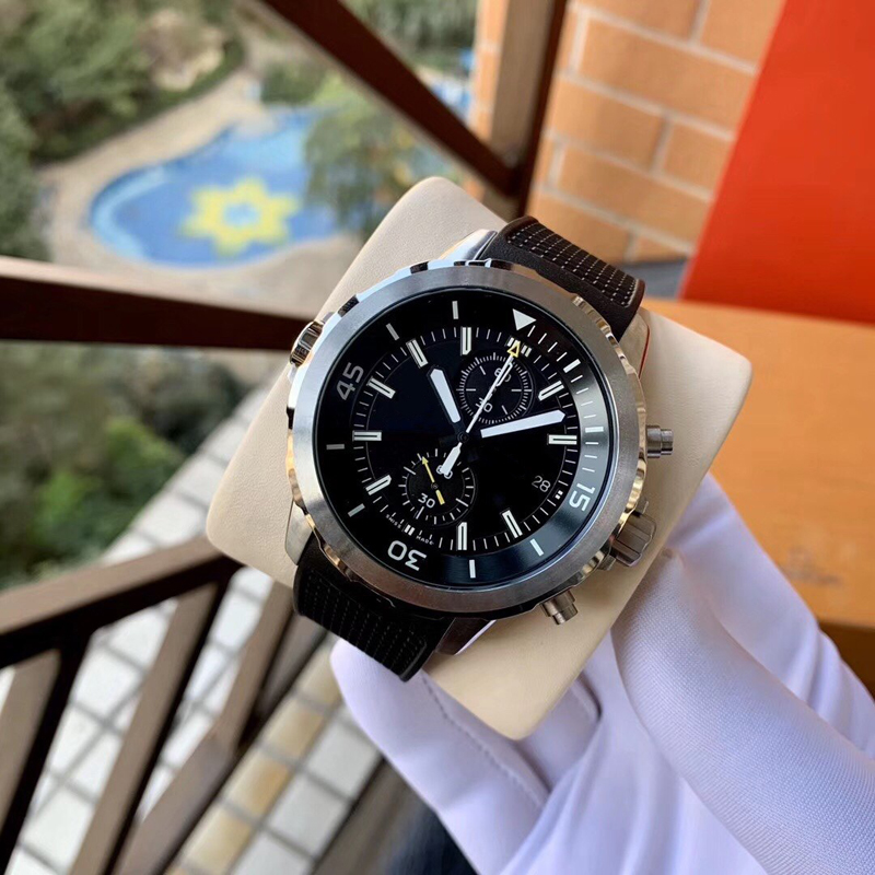 New Top Quality Luxury Mens Watch IW376805 Japanese Quartz Movement 44MM Rubber Watchband Ocean Timing Fashion Gentleman Watch, Black
New Top Quality Luxury Mens Watch IW376805 Japanese Quartz Movement 44MM Rubber Watchband Ocean Timing Fashion Gentleman Watch, Black