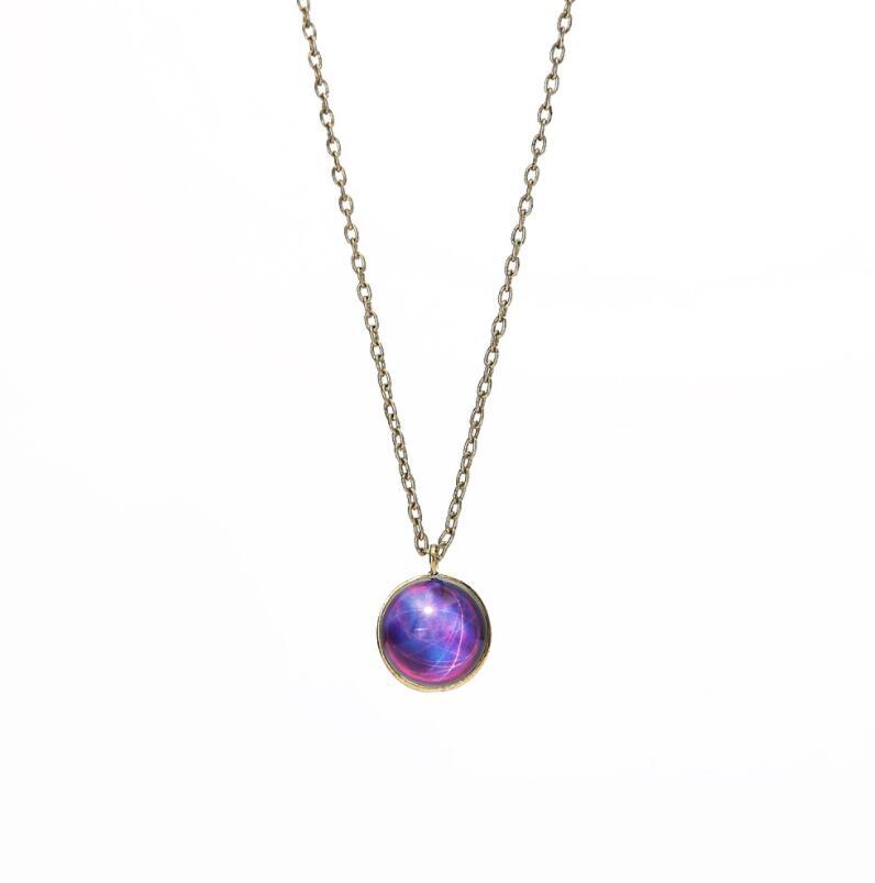 Glass Luminous Star Series Planet Necklace Crystal Cabochon Pendant Glow In The Darkness Necklaces Jewelry free shipping