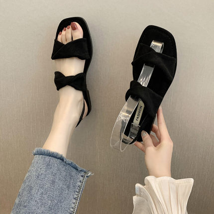 Gentle flat bottom fairy style evening shoes 2020 summer new open-toe low-heeled net red wild sandals female, Black
Gentle flat bottom fairy style evening shoes 2020 summer new open-toe low-heeled net red wild sandals female, Black
