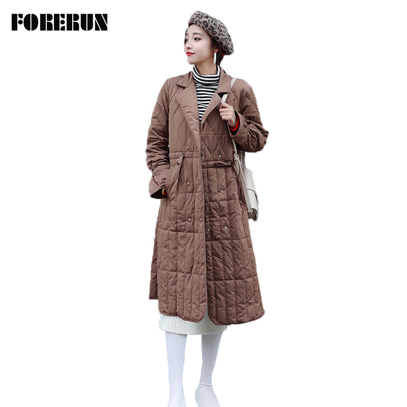 FORERUN Winter Long Coat Women Slim Waist Jacket Cotton Padded Parka Lace Up Casual Jackets Veste Longue Femme Parkas Mujer, Coffee casual javket
FORERUN Winter Long Coat Women Slim Waist Jacket Cotton Padded Parka Lace Up Casual Jackets Veste Longue Femme Parkas Mujer, Coffee casual javket