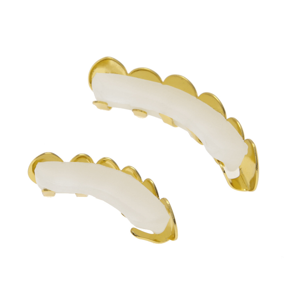 hip hop mens 6 top bottom teeth gold silver color false teeth grillz set bump lattice dental grills for women body jewelry