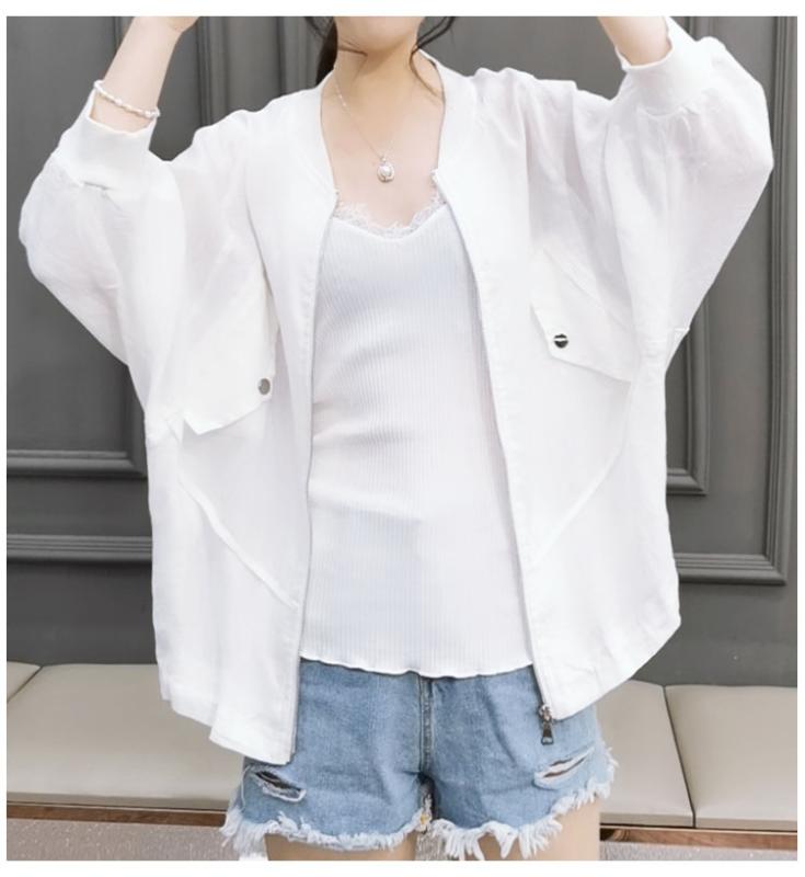 Spring Summer Sunscreen Sunproof Batsleeve Loosen Women Coat Bomber Jacket Casual Street Wear Jackets Students, As pic
Spring Summer Sunscreen Sunproof Batsleeve Loosen Women Coat Bomber Jacket Casual Street Wear Jackets Students, As pic