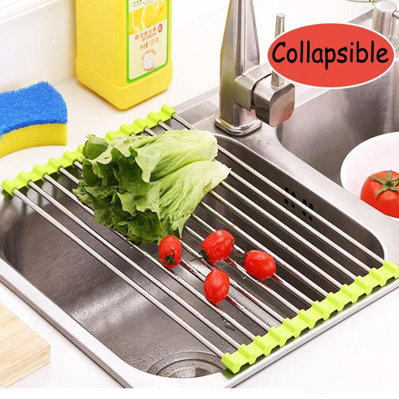 Kitchen Sink Draining Rack Dish Drainer Placemat Stainless Steel Non-slip Folding Drying Rack Holder for Bowl Fruit Vegetable DBC BH2788
Kitchen Sink Draining Rack Dish Drainer Placemat Stainless Steel Non-slip Folding Drying Rack Holder for Bowl Fruit Vegetable DBC BH2788