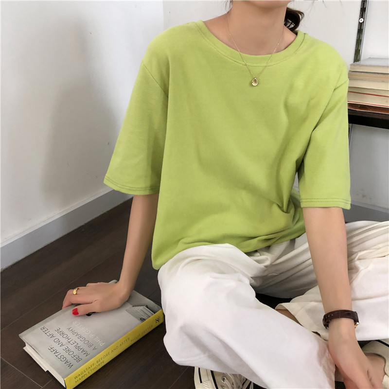 H.SA Women Summer T-Shirts Pure Cotton Loose Tee Tops Solid Color Casual TShirts O-neck Harajuku Summer White Top Korean T-Shirt, Fyshort10 white
H.SA Women Summer T-Shirts Pure Cotton Loose Tee Tops Solid Color Casual TShirts O-neck Harajuku Summer White Top Korean T-Shirt, Fyshort10 white