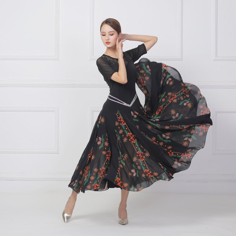 New Ballroom Competition Dance Dress Women long waltz Tango Modern dance elegant practice costumes, Black
New Ballroom Competition Dance Dress Women long waltz Tango Modern dance elegant practice costumes, Black