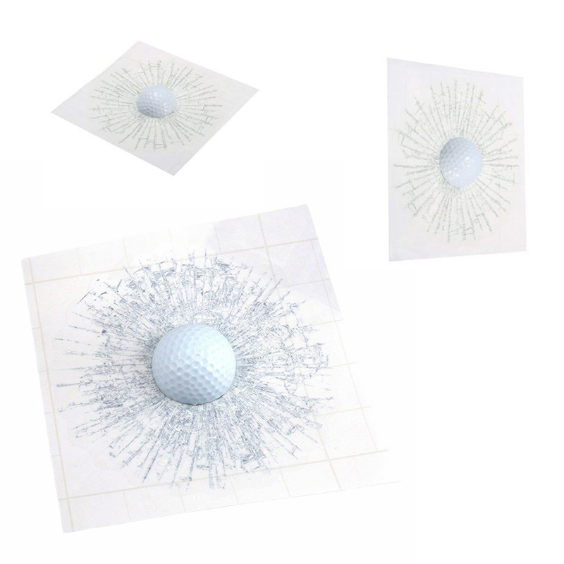 Car 3D Sticker White Golf Ball Football Basketball Tennis Baseball Hit Glass Window Windshield Creative Sticker