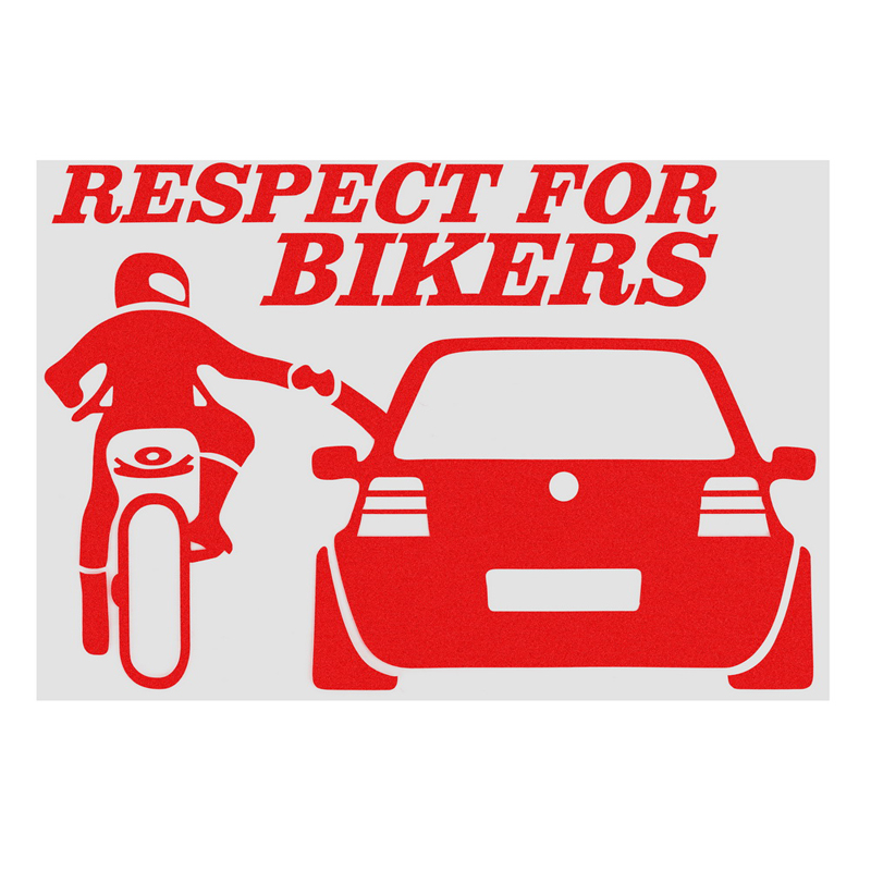 Car Respect For Bikers Sticker Funny Auto Stickers Skateboard Decals For Vehicle Motorcycle Luggage Bike Accessories