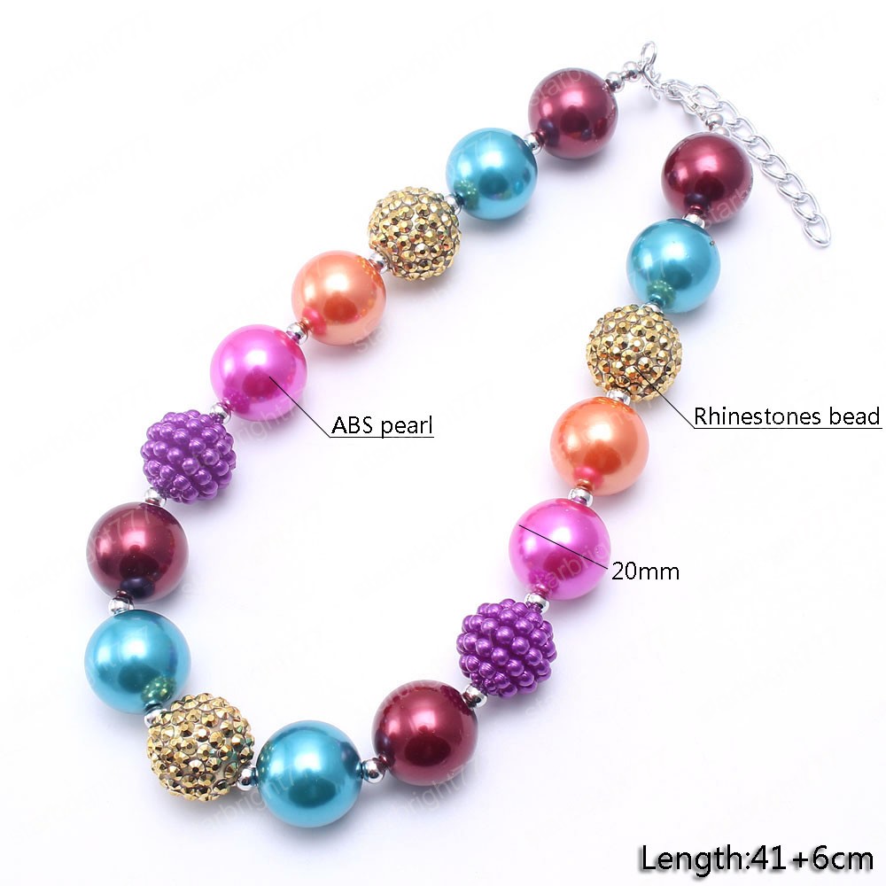 New Arrival Kids Child Chunky Beads Necklace Cute Girls Toddler Bubblegum Necklace Handmade Jewelry