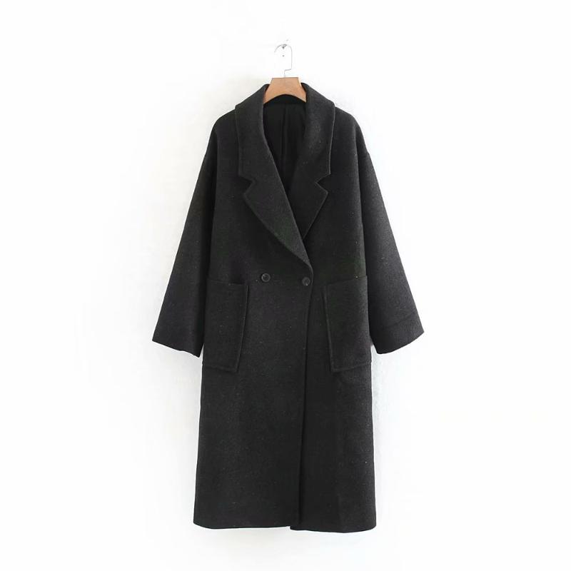 Autumn 2019 women' new large lapel curled long sleeve loose pocket double breasted large coat 1255228801, Dark grey
Autumn 2019 women' new large lapel curled long sleeve loose pocket double breasted large coat 1255228801, Dark grey