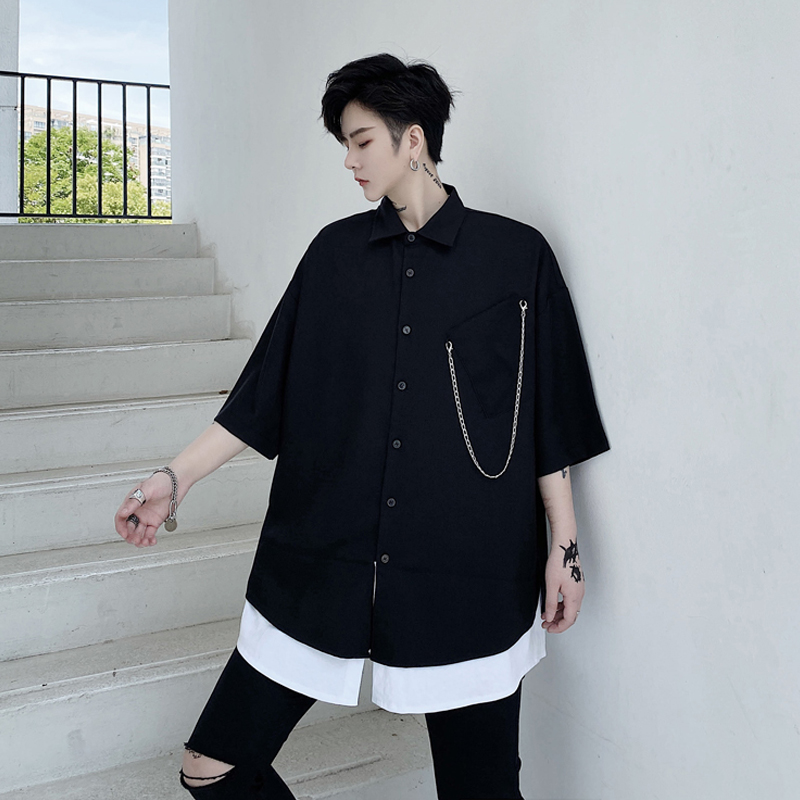 Summer fashion trends 2020 Men Fake 2 Pieces shirt short sleeve button Casual Dress shirt Blouse Cardigan Camisa masculina ML XL, Black
Summer fashion trends 2020 Men Fake 2 Pieces shirt short sleeve button Casual Dress shirt Blouse Cardigan Camisa masculina ML XL, Black