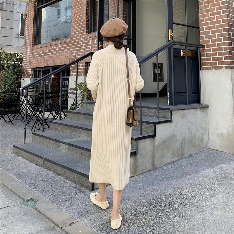 Turtleneck Sweater Dress: Elegant Knitted Long Winter Dresses For Women