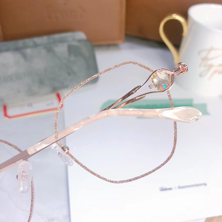 2020 Super-Exqusite women rimless glasses frame muti-shaped diamond decoration cutting-edge glasses for prescription glasses fullset packing