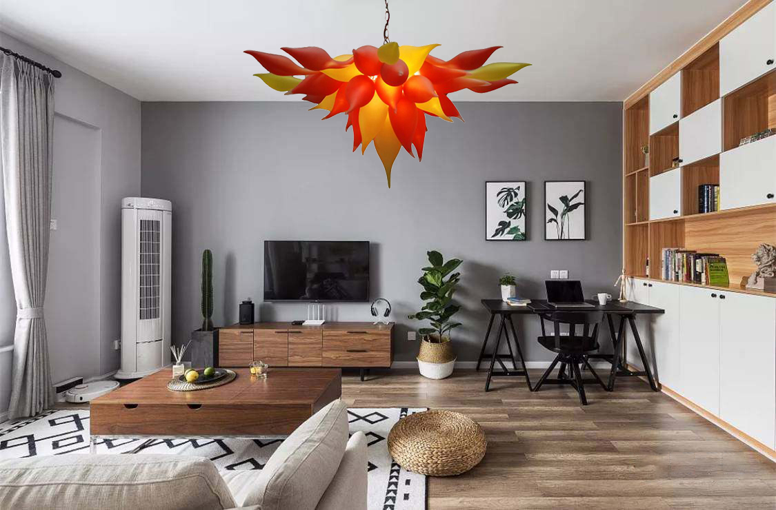 Modern Chandelier LED Light Source Mouth Blown Glass Pendant Light Fixtures Sunset Orange Yellow Hanging Lamp Home indoor Light for Sale
Modern Chandelier LED Light Source Mouth Blown Glass Pendant Light Fixtures Sunset Orange Yellow Hanging Lamp Home indoor Light for Sale