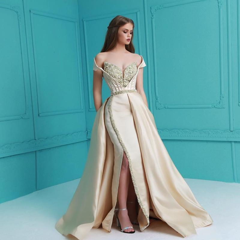 Arabic Beaded Sweetheart Prom Dresses Overskirt 2020 New Off Shoulder Sexy Side Split Mermaid Evening Gowns Party Dress Vestido De Festa, Hunter
Arabic Beaded Sweetheart Prom Dresses Overskirt 2020 New Off Shoulder Sexy Side Split Mermaid Evening Gowns Party Dress Vestido De Festa, Hunter