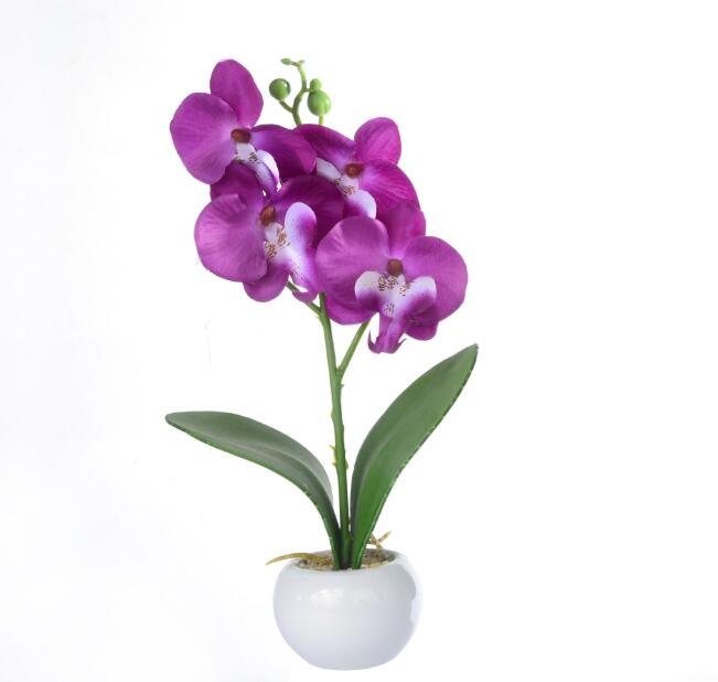 Mini Artificial Butterfly Orchid Bonsai DIY Artificial Butterfly Orchid Silk Flower Bouquet Bonsai Phalaenopsis Wedding Home Decoration