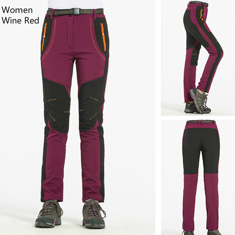 2022 Toppick Winter Men Women clothings Hiking Pants Outdoor Softshell Trousers Waterproof Windproof Thermal for Camping Ski Climbing clothing big siz