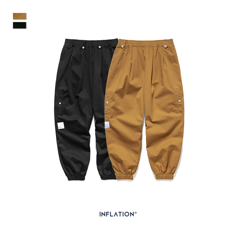 INFLATION Design Men Wide-Leg Jogger Pants Autumn Men Baggy Pants Loose Fit Pure Color Streetwear Loose Cargo 93447W