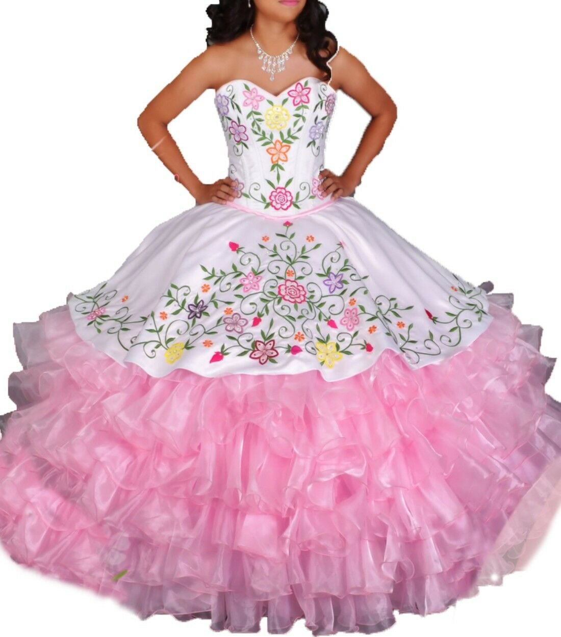 Royal Blue Embroidery Quinceanera Dresses Fluffy Organza Ruffle Ball Gown Formal Prom Dresses Elegant Sweet 16 Dress Sweetheart Satin Skirts