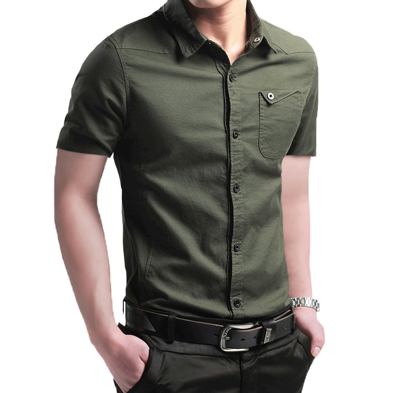 Men's short sleeved shirts, men's cotton shirts, summer color, self-cultivation leisure, Blue
Men's short sleeved shirts, men's cotton shirts, summer color, self-cultivation leisure, Blue