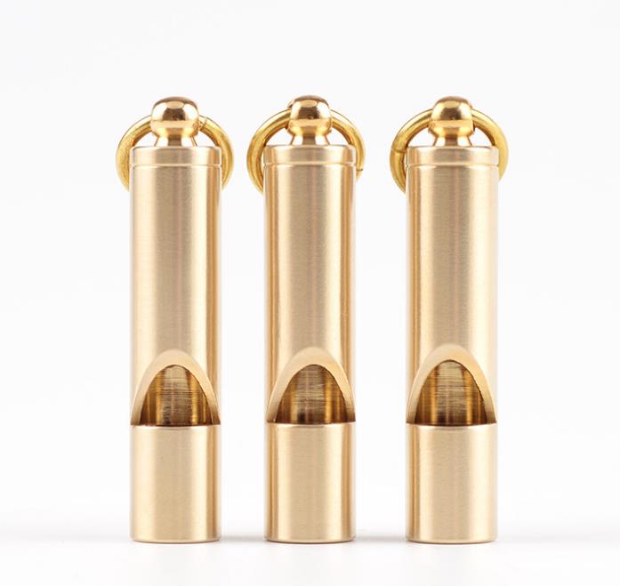 Loud Brass Whistle Portable Emergency Whistle Outdoor Survival Whistle Hiking Tools Party Noise Maker Favors Gift Present gold