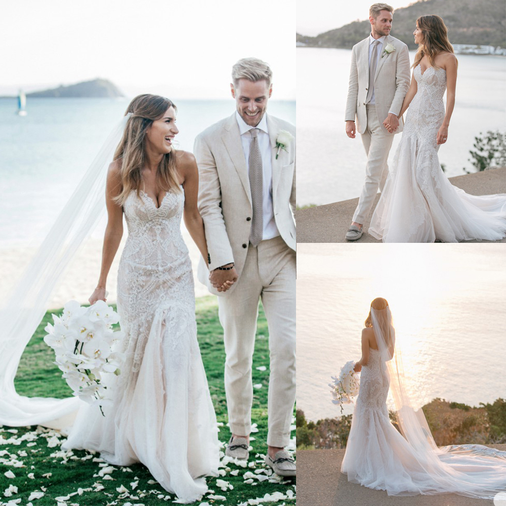 2021 Bohemian Wedding Dresses Sweetheart Lace Appliques Split Bridal Gowns Lace-up Back Sweep Train Plus Size A-Line Wedding Dress, Same as image
2021 Bohemian Wedding Dresses Sweetheart Lace Appliques Split Bridal Gowns Lace-up Back Sweep Train Plus Size A-Line Wedding Dress, Same as image