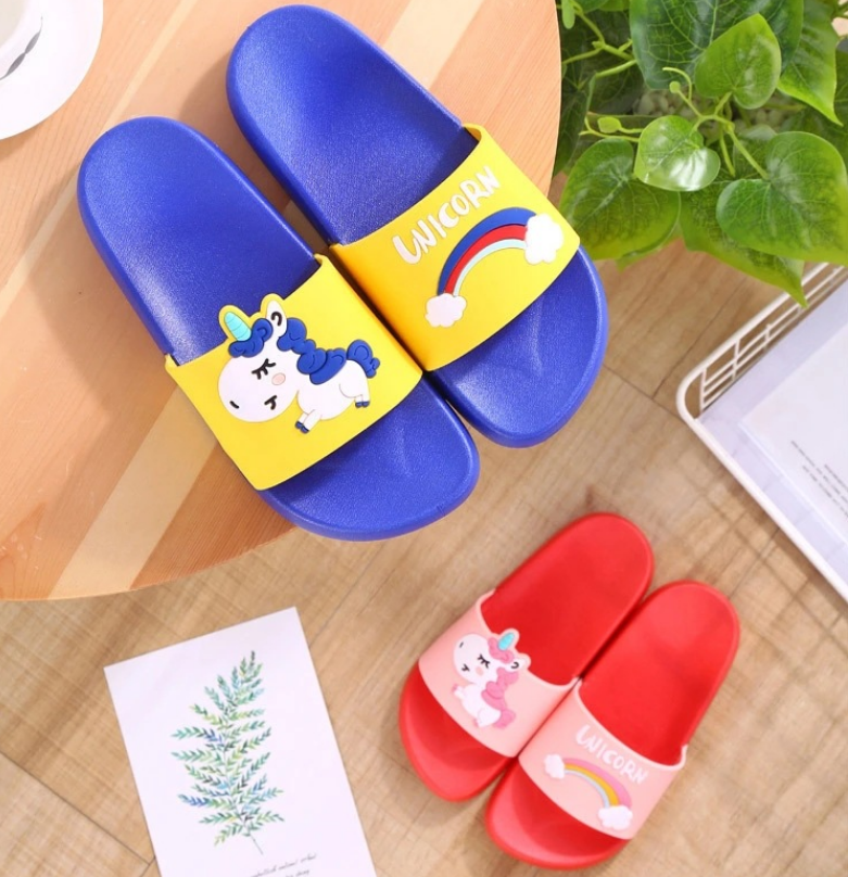 Kid Designer Flip Flop Luxury Slipper Rainbow Unicorn Parenting Slippers Cartoon Pony Childrens Slippers Top Quality Slipper EUR 24-41