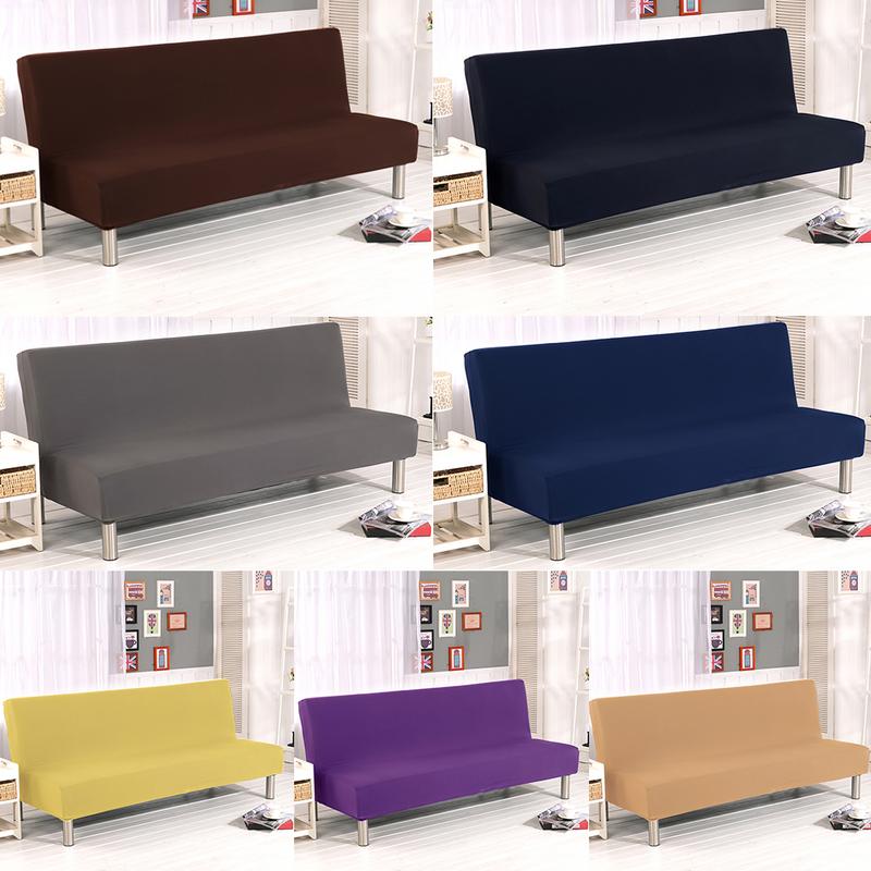 sofa covers for living room Solid Color All-inclusive Folding Stretch Sofa Bed Cover Protector Slipcover without Armrests