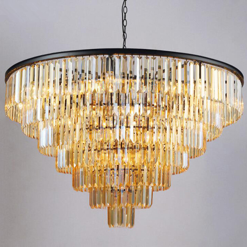 2021 Modern Crystal Pendant Lamps Chandelier Elegant K9 Smoky Gray Suspension Lamparas for Cafe Restaurant Hotel