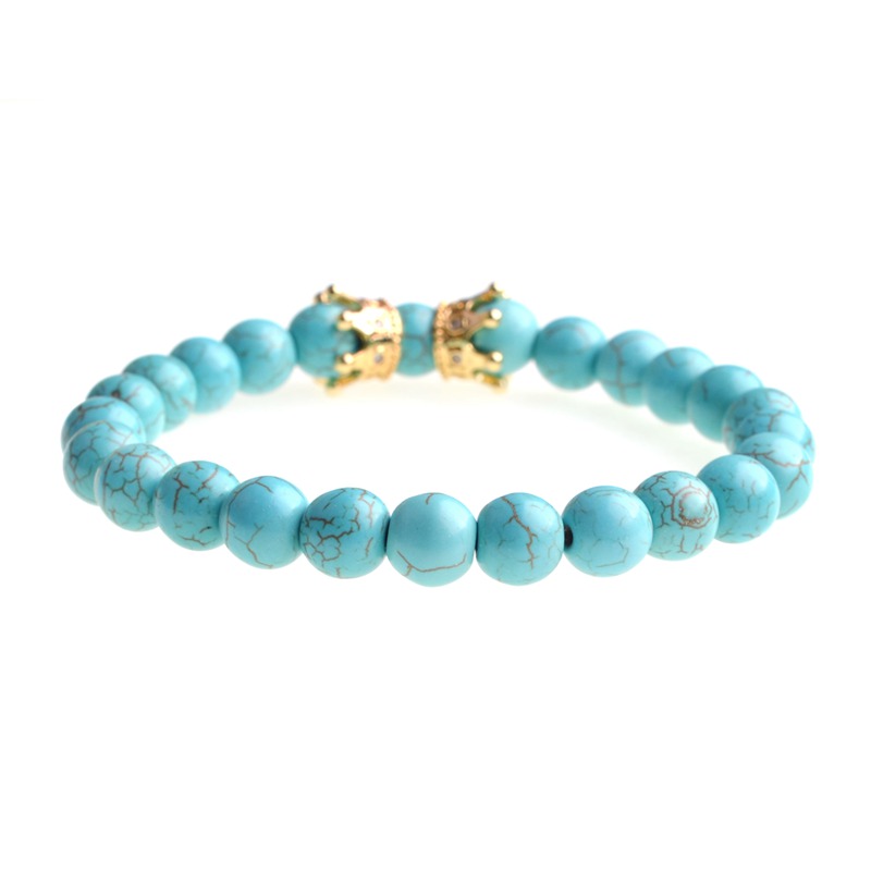 Double Crown Bracelet Beads Bracelet King Queen Luxury Charm Couple Jewelry Christmas Gift Lady Men