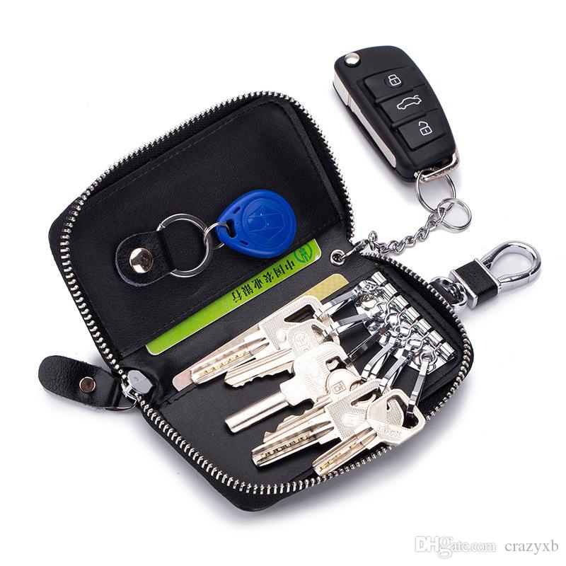 Genuine Leather Key Wallet Men & Women Car Key Bag Multi Function Key Case Fashion Ladies Housekeeper car keychain Holders