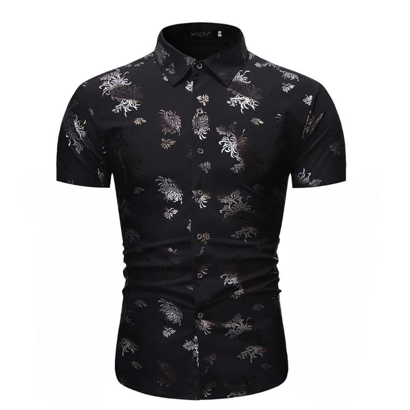 Men' new summer vacation leisure flower fashion business personality slim printed short-sleeved shirt European size XXL, Black
Men' new summer vacation leisure flower fashion business personality slim printed short-sleeved shirt European size XXL, Black