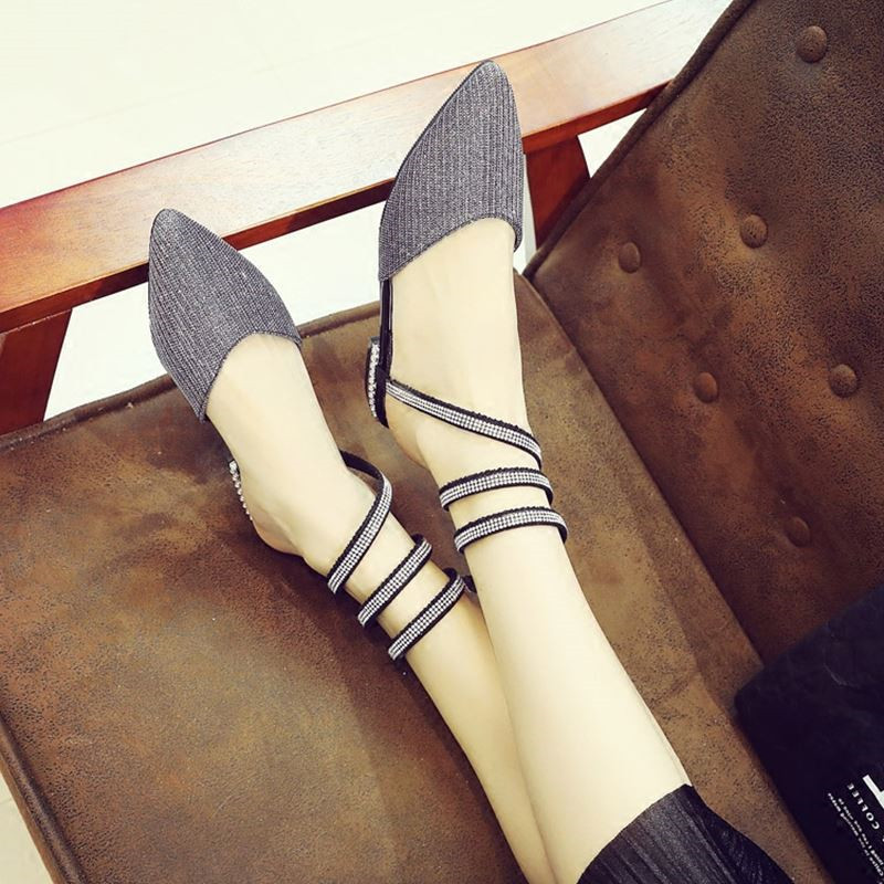 Hot Sale-summer Flat Sandals Women 2018 Summer Lady Shoes Women Pointed Toe Shoes Sandals Student Ladies Dress Shoes Sandalias Elegantes