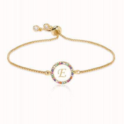26 Letter Shell Round Charm Bracelet for Women Rainbow Cz Cubic Zircon Initial Bangle Femme 17cm Adjustable Chain Jewelry Christmas Gift
26 Letter Shell Round Charm Bracelet for Women Rainbow Cz Cubic Zircon Initial Bangle Femme 17cm Adjustable Chain Jewelry Christmas Gift