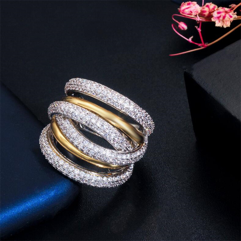 US Size 5-10 Stunning Luxury Jewelry 14K White Gold Fill Pave White Sapphire CZ Diamond Women Wedding Engagement Cross Band Ring Gift