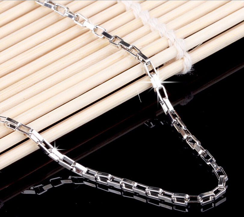 925 Sterling Silver Necklace Box Link Chain Lobster Clasp Collares Necklaces For Women And Men
925 Sterling Silver Necklace Box Link Chain Lobster Clasp Collares Necklaces For Women And Men