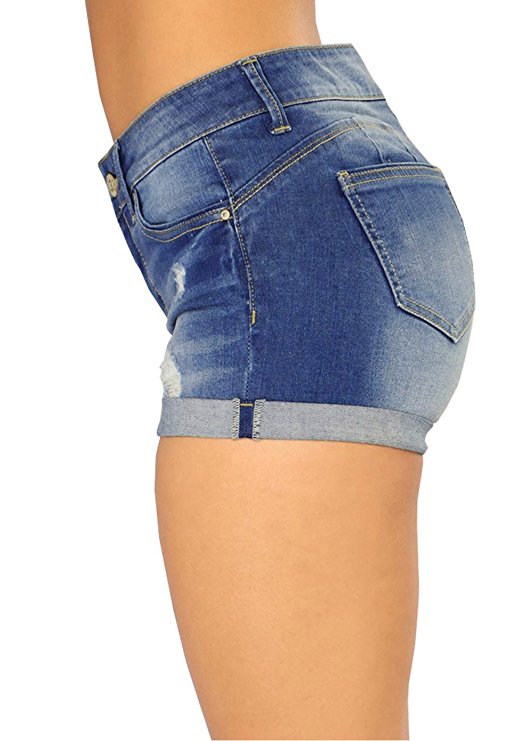 Summer Woman's Denim Shorts Cotton Flanging Plus Size Jeans Women Pants Breeches Overalls Vintage Female Torn Trousers