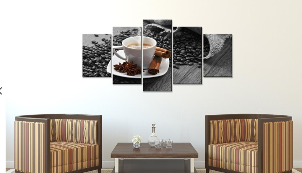 5 Panels Hot Canvas Print Anise Coffee Landscape Poster Modern Home Wall Decor Painting Canvas Printing Art HD Print Painting