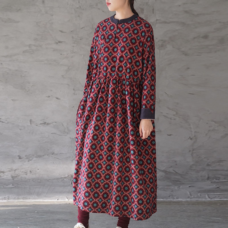 Johnature Spring Autumn Stand Pockets Floral Print Long Sleeve Retro Dress 2020 New Loose Comfortable Women Fashion Dresses, Blue
Johnature Spring Autumn Stand Pockets Floral Print Long Sleeve Retro Dress 2020 New Loose Comfortable Women Fashion Dresses, Blue