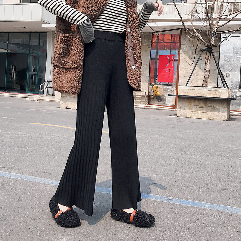 Thicken Striped Wide Leg Pants Women Elastic Waist Loose Knitted Pants Female Knitted Trousers 2020 Autumn Winter DB970, Beige
Thicken Striped Wide Leg Pants Women Elastic Waist Loose Knitted Pants Female Knitted Trousers 2020 Autumn Winter DB970, Beige