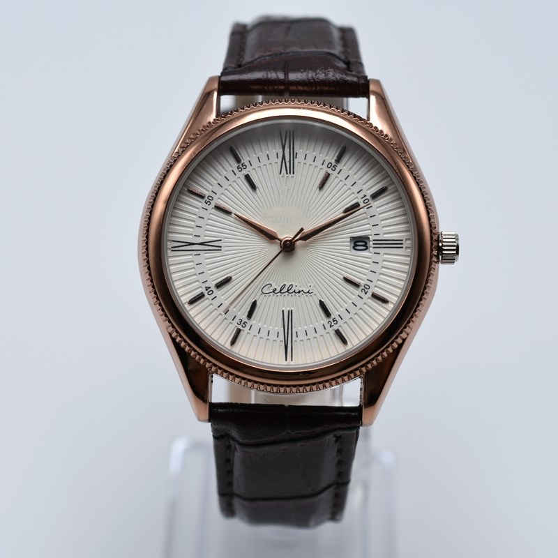 Luxury Quartz 40mm Rose Gold Mens Watches Men Designer Watch Auto Date Leather Belt Analog Wholesale Men Wristwatch Gifts For Father montre homme