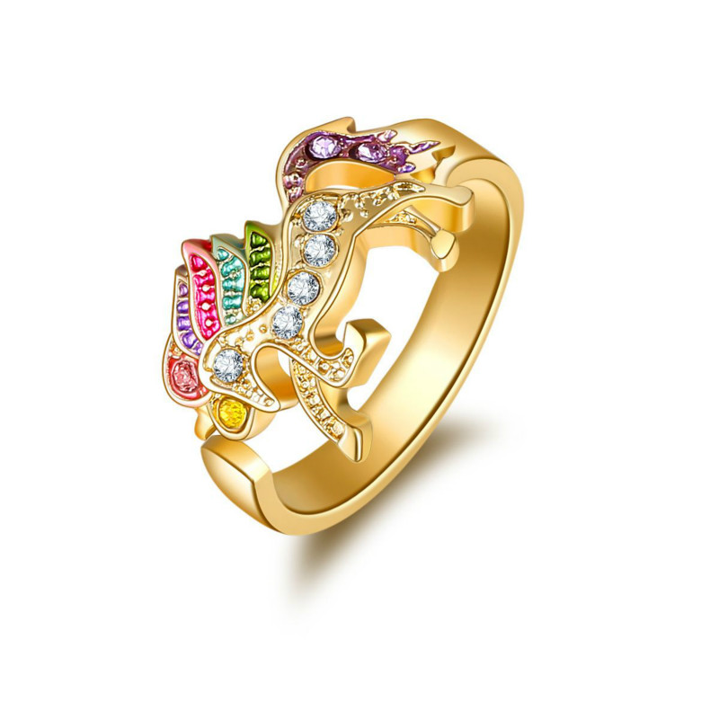 Fashion Cartoon Cute Unicorn Ring Adjustable Alloy Crystal Finger Ring Jewelry for Women girls high quality for birthday gift
Fashion Cartoon Cute Unicorn Ring Adjustable Alloy Crystal Finger Ring Jewelry for Women girls high quality for birthday gift