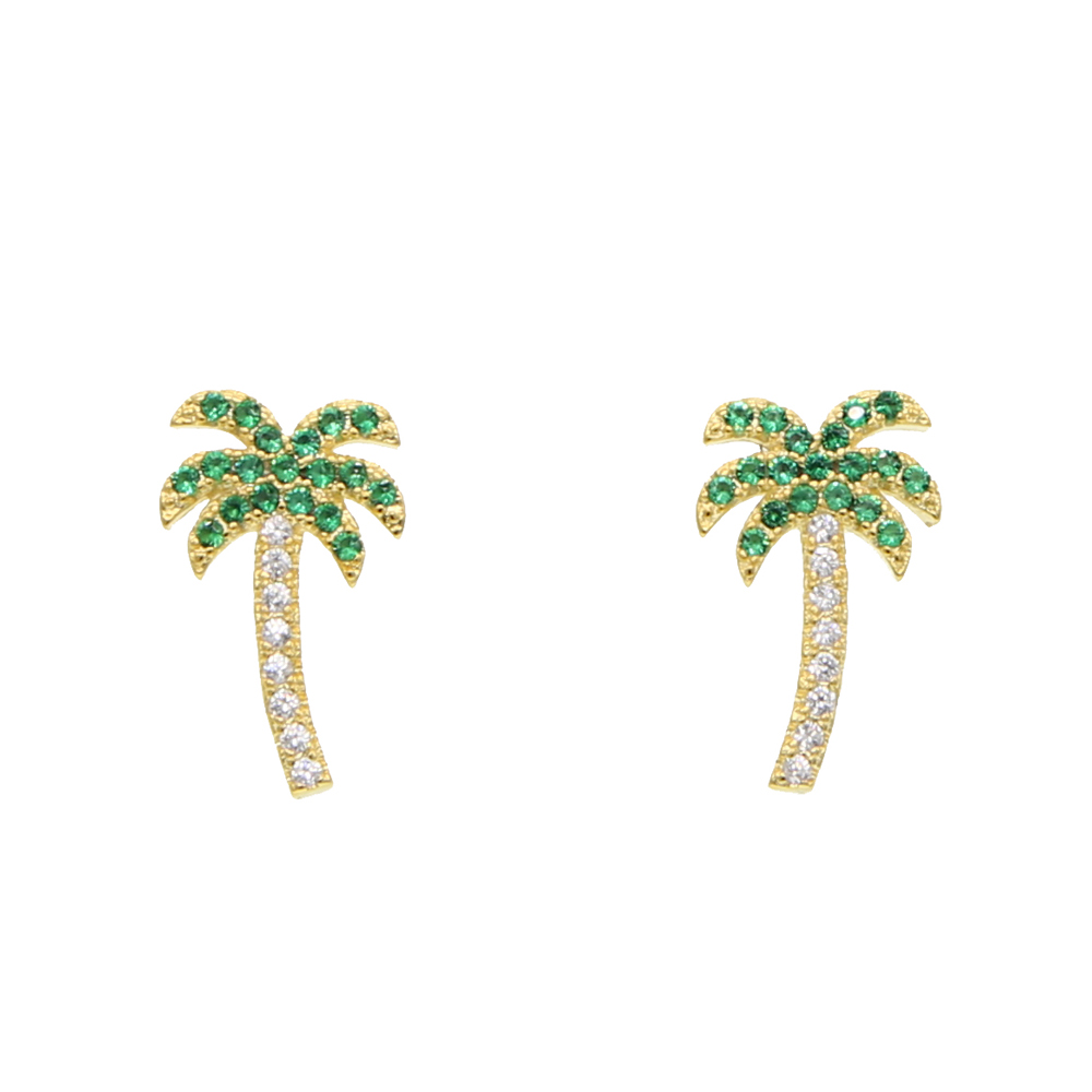 2024 colorful summer beach earrings new design jewelry gold silver watermelon palm tree wineglass cute lovely stud earring for women