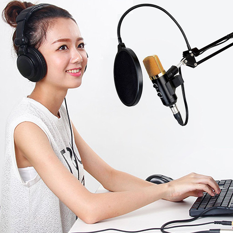 MK F100TL USB Microphone Studio Professional Condenser Wired Computer Microphone With Stand For Karaoke Video Recording PC