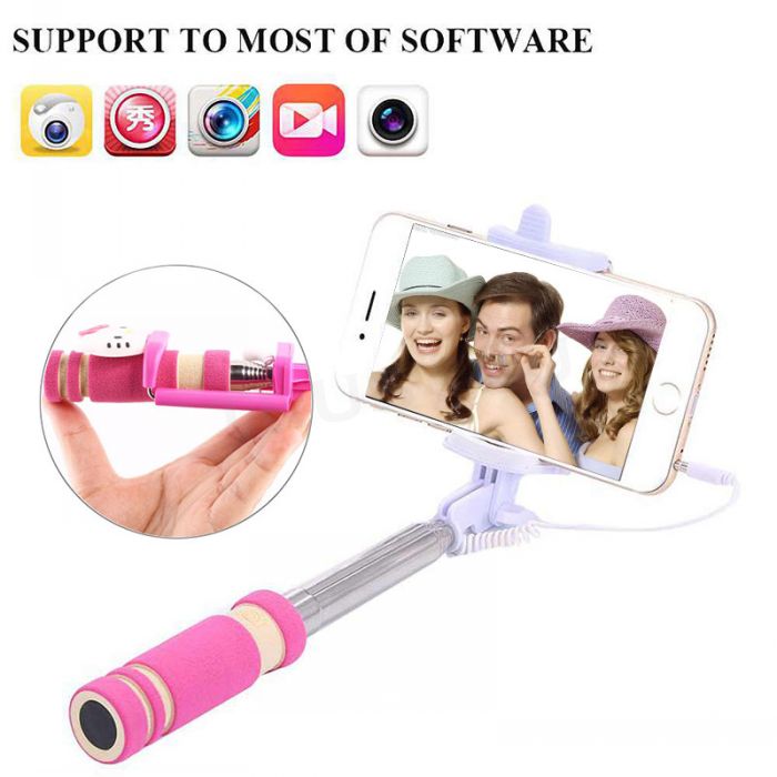 NEW Foldable Super Mini Wired Selfie Stick Handheld Extendable Monopod wired shutter Handle Compatible with cell phone for samsung huawei
NEW Foldable Super Mini Wired Selfie Stick Handheld Extendable Monopod wired shutter Handle Compatible with cell phone for samsung huawei